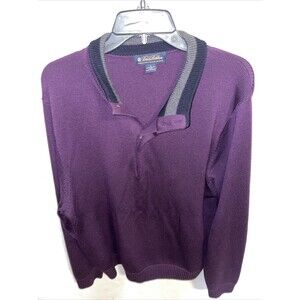 Brooks Brothers Men’s Merino Wool Sweater Size Large Purple Golf Athleisure City